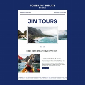 户外旅行宣传单广告模板